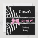 Recherche de zèbre rose et noir invitations Fête d'anniversaire