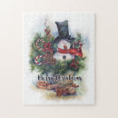 Recherche de peinture de noël puzzles Bonhomme