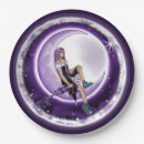 Recherche de lune assiettes en papier Violet
