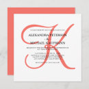Recherche de corail et blanc invitations Simple