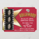 Recherche de hollywood anniversaire invitations Rouge
