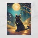 Recherche de pleine lune chat cartes postales Chaton