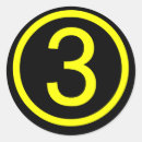 Recherche de numéro 3 autocollants Trois