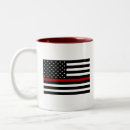 Recherche de pompier tasses Ligne rouge mince