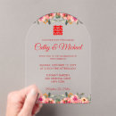 Recherche de rouge chinois mariage invitations Floral