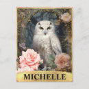 Recherche de hibou rose cartes postales Floral