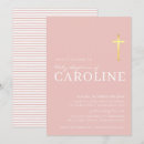 Recherche de rose et blanc baptême invitations Élégant