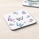 Recherche de papillon bleu dessous de verres Blanc