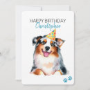 Recherche de australienne berger anniversaire cartes Aquarelle