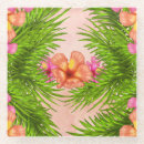 Recherche de fleurs tropicales dessous de verres Rose