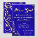 Recherche de naissance royale invitations Bleu