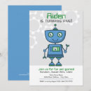 Recherche de robot bleu invitations Fête d'anniversaire