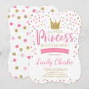 Recherche de douche de princesse invitations Rose et or