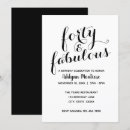 Recherche de fabulous 40ans anniversaire invitations Noir et blanc