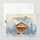 Recherche de hiver rustique cartes postales Bleu