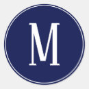 Recherche de bleu marine blanc autocollants Initiale