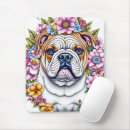 Recherche de bulldog tapis souris Fleurs