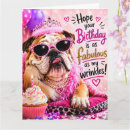 Recherche de bouledogue anniversaire cartes Rose