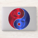 Recherche de yang rouge yin autocollants Bleu