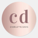 Recherche de rose métallique autocollants Monogramme