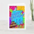 Recherche de 16ème anniversaire cartes Coloré