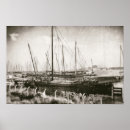 Suche nach schiffe im hafen poster Vintag
