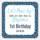 Recherche de empreinte patte bleu autocollants Anniversaire de chien