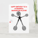 Recherche de raquette de badminton cartes postales Drôle