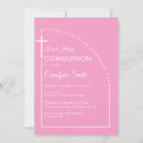 Recherche de invitation de de fille petite communion invitations Rose et blanc