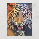 Recherche de visage tigre cartes postales Animaux