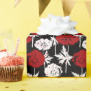 Suche nach weißes schwarzes und rot geschenkpapier Blumenmuster
