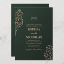 Recherche de vert et or mariage invitations Couple