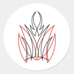 0001 Pinstripe Runder Aufkleber