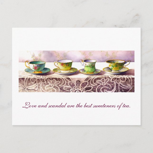 0001 Reihe Teacups Henry Fielding Postcard Postkarte (Vorderseite)