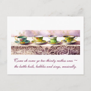0001 Reihe Teacups Rabindranath Tagore Postkarte