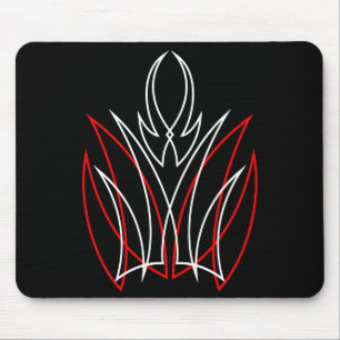 0001 Roter & Weißes Pinstripe Mousepad
