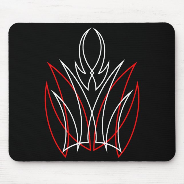 0001 Roter & Weißes Pinstripe Mousepad (Vorne)