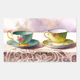 0001 Teacups sur Stickers dentelle