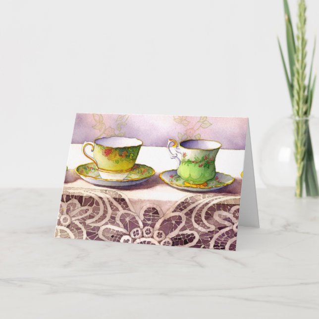0001 Teakups auf der Brightday Card Karte (Vorderseite)