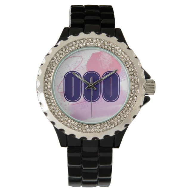 000 Engel Number Pink Blue Spiritual Awakening Armbanduhr (Vorderseite)