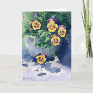 0011 Stiefmütterchen in Planter Sympathy Card Karte
