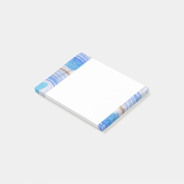0016A Abstrakte Blues Post-it Klebezettel (angewinkelt)