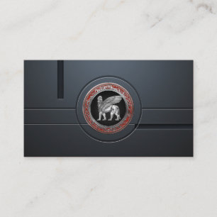 [001] Assyrian Winged Lion - Silver Lamassu Visitenkarte