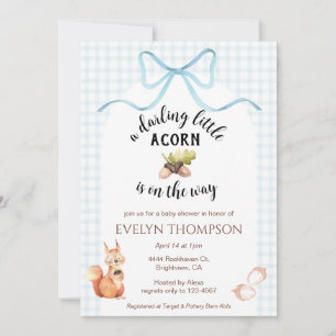001 Écureuil céleste Invitation à la baby shower a