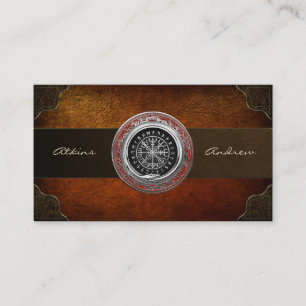 [001] Vegvisir - Vikings silberner magischer Runic Visitenkarte