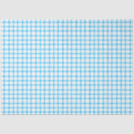 002 Cerulean Blue Gingham Tissue Paper Seidenpapier