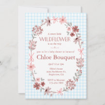 002 Cerulean Wilde Blüten Schleife Gingham Baby-Pa