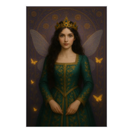 003_A fairy princess in emerald green. Poster