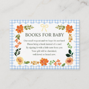 003 Kobalt-Gingham-Einladungskarte für Baby-Party Begleitkarte