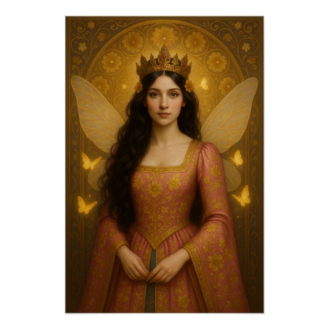 005_A fairy princess in rose pink. Poster (Vorderseite)